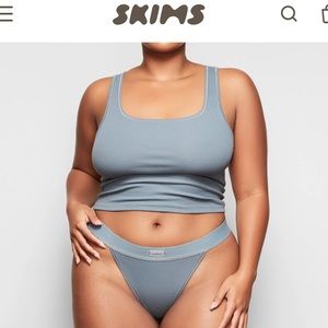 Skims Cotton Rib Tank in Kyanite, size small